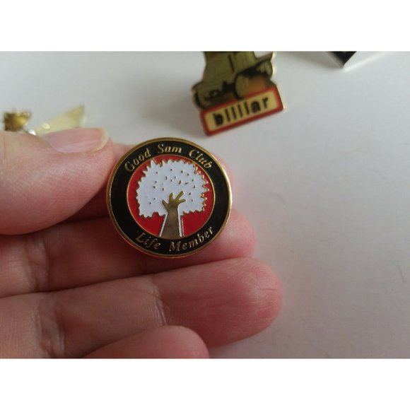 Vintage Lot of 7 Pins Cross Bar The System Good Sam billiar etc - Picture 5 of 11